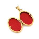 Złota zawieszka 585 puzderko na fotografię owalne bez kamieni