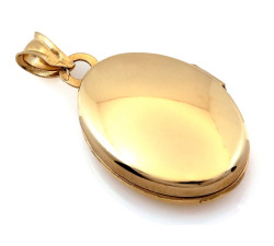Złota zawieszka 585 puzderko na fotografię owalne bez kamieni