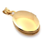 Złota zawieszka 585 puzderko na fotografię owalne bez kamieni