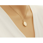 Złota zawieszka 585 puzderko na fotografię owalne bez kamieni