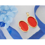 Złota zawieszka 585 puzderko na fotografię owalne bez kamieni