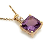 naszyjnik złoty z ametystem