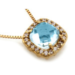naszyjnik złoty damska topaz