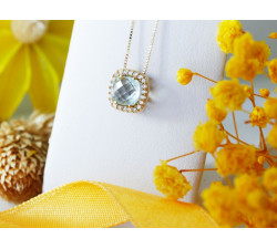 złoty naszyjnik z topazem