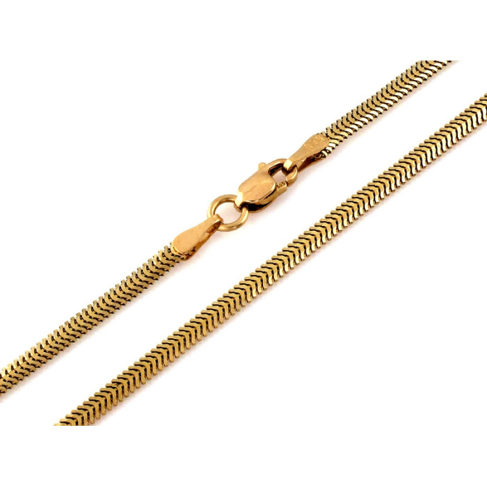 Elegancki złoty łańcuszek próby 585 w splotie snake żmijka