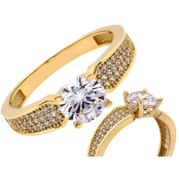 Złoty pierścionek 585 z kamieniami