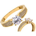 Złoty pierścionek 585 z kamieniami