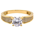 Złoty pierścionek 585 z cyrkonią