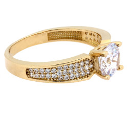 Złoty pierścionek 585 z centralnym kamieniem