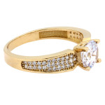 Złoty pierścionek 585 z centralnym kamieniem