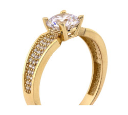 Złoty pierścionek 585 z cyrkonią