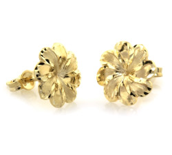 złote kolczyki na sztyft kwiatuszki