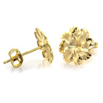 kolczyki ze złota kwiatki zapinane na sztyft