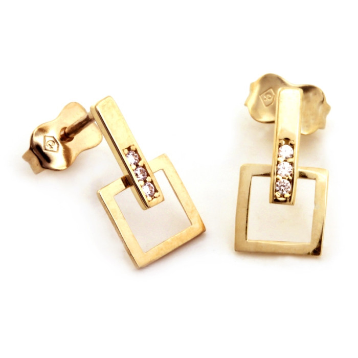 eleganckie złote kolczyki 375