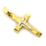 Wisiorek złoty krzyżyk 375 z postacią Jezusa Chrystusa z frezowaniem