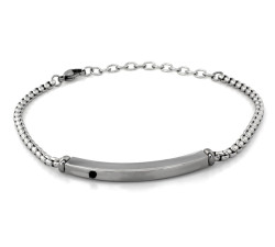 Stalowa łańcuszkowa bransoletka z blaszką