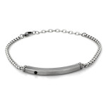 Stalowa łańcuszkowa bransoletka z blaszką