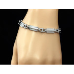 Bransoletka ze stali męska elementowa