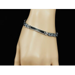 Stalowa bransoletka elementowa z blaszką