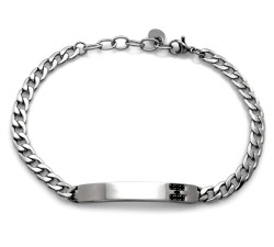 Bransoletka ze stali chirurgicznej z blaszką