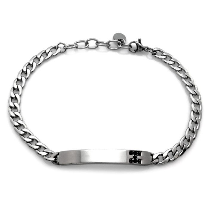 Bransoletka ze stali chirurgicznej z blaszką