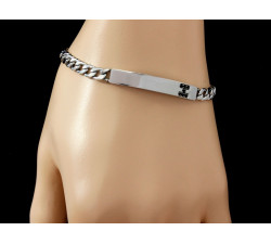 Bransoletka ze stali chirurgicznej z blaszką