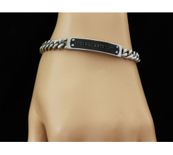 Bransoletka ze stali chirurgicznej z cyrkoniami