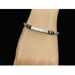 Solidna bransoletka stalowa unisex z dużymi ogniwami i łączonymi elementami w splocie kosta