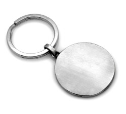 Stylowy brelok ze stali chirurgicznej duży okrągły z drzewkiem szczęścia