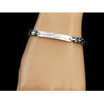 Stylowa bransoletka męska ze stali nierdzewnej elementowa z oksydacją i czarnym zdobieniem