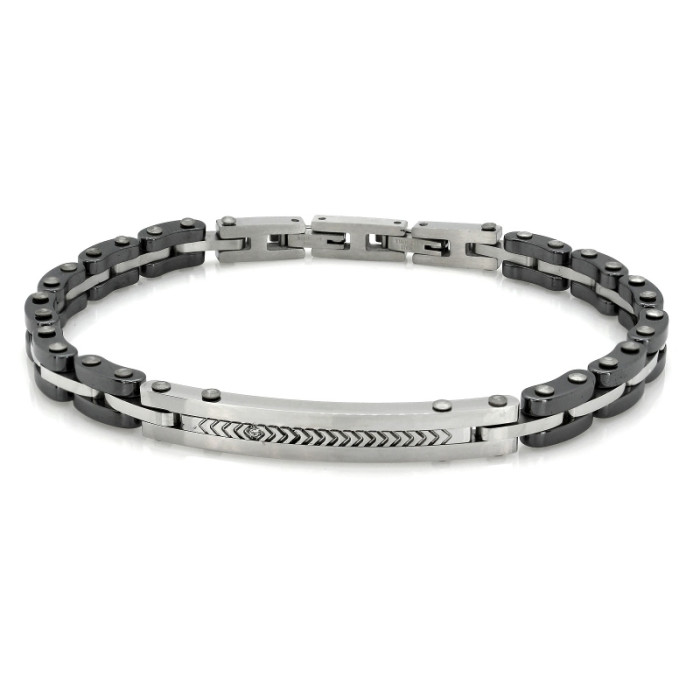 Bransoletka dla mężczyzny ze stali nierdzewnej z sztywnymi detalami trwała i modna