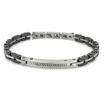 Bransoletka dla mężczyzny ze stali nierdzewnej z sztywnymi detalami trwała i modna