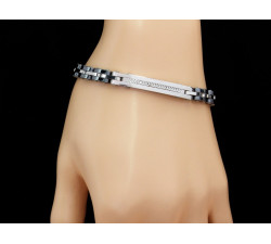 Bransoletka dla mężczyzny ze stali nierdzewnej z sztywnymi detalami trwała i modna