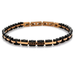 Bransoletka stalowa męska z czarnymi oraz złoconymi elementami wyjątkowa i modna