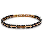 Bransoletka stalowa męska z czarnymi oraz złoconymi elementami wyjątkowa i modna
