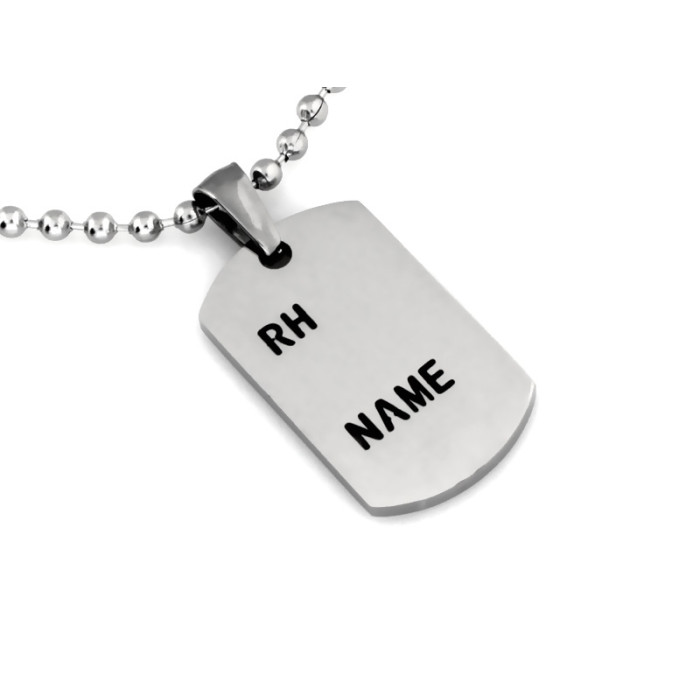 Stalowy naszyjnik z imiennikiem nieśmiertelnik