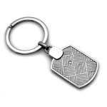 Stylowy brelok z frezowaną blaszką wykonany ze stali chirurgicznej