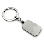 Elegancki brelok ze stali prostokątny z czarnym wzorem