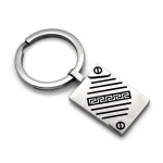 Brelok stalowy z blaszką w greckim wzorze solidny i trwały