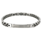 Stylowa bransoletka ze stali dla panów z blaszką do grawerunku