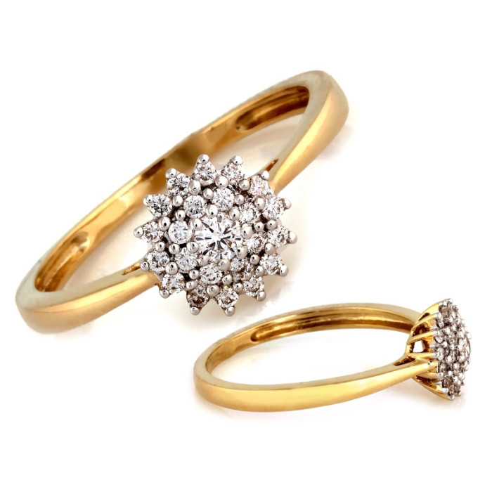 złoty pierścionek bez cyrkonii