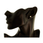 Złote kolczyki 585 okrągłe przy uchu z brylantami 14 kt diamentowe