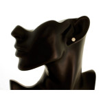 Złote kolczyki 585 subtelne na sztyfcie z bogatym zdobieniem diamentami