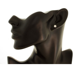 Delikatne kolczyki z dwukolorowego złota 585 z diamentami na sztyfcie