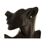 Delikatne kolczyki z dwukolorowego złota 585 z diamentami na sztyfcie