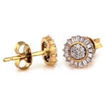 Delikatne kolczyki złote 585 z diamentami zapinane na sztyfcie doskonałe na prezent