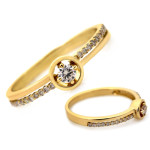 złoty pierścionek bez cyrkonii