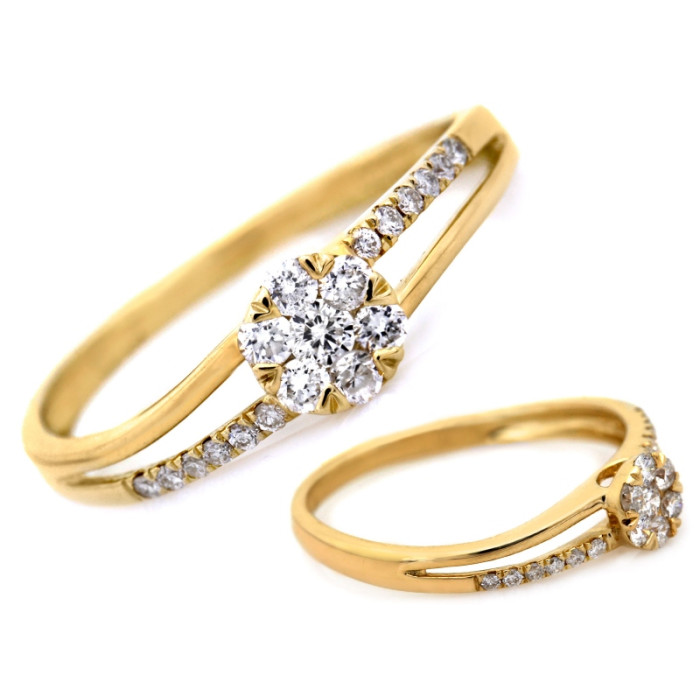 złoty pierścionek bez cyrkonii