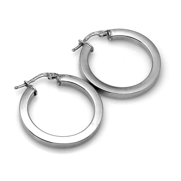 Srebrne kolczyki wiszące 925 gładkie koła angielskie  38mm na prezent