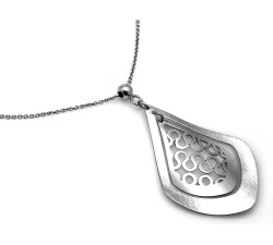 Srebrny naszyjnik próby 925 z finezyjną, ażurową kroplą